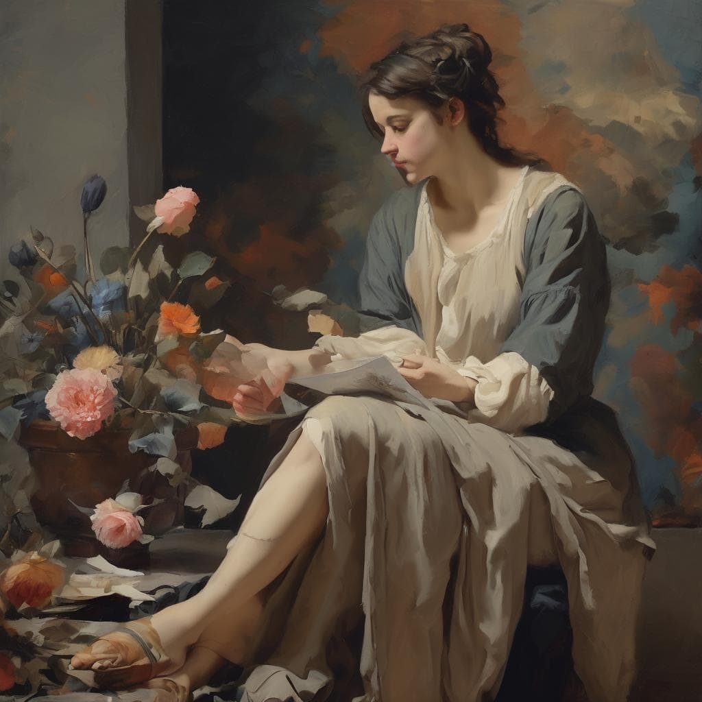 Απρίλιος, καθημερινότητα, τέχνη, γυναίκα που διαβάζει, ρομαντική, ρεαλιστικό πορτρέτο, φυσική σκηνοθεσία, ζωγραφική, σύγχρονη τέχνη, καλλιτεχνική αποτύπωση, όμορφη, ειρηνική, πορτρέτο γυναίκας, συναισθηματικός πίνακας, εικαστικά.